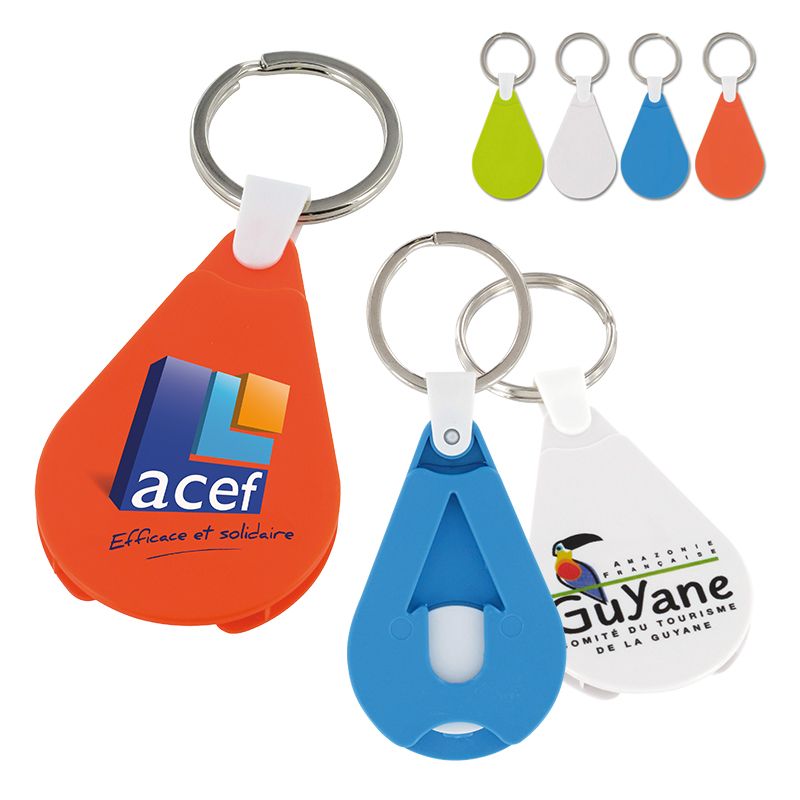 Porte clé jeton de caddie fabrication francaise