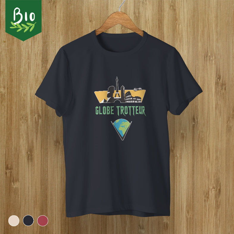 T-shirt aventure globe-trotteur bio idée cadeau voyageur