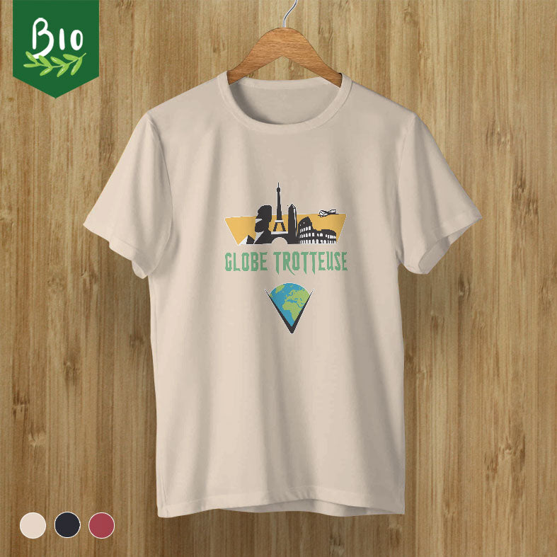 T-shirt aventure globe-trotteuse bio