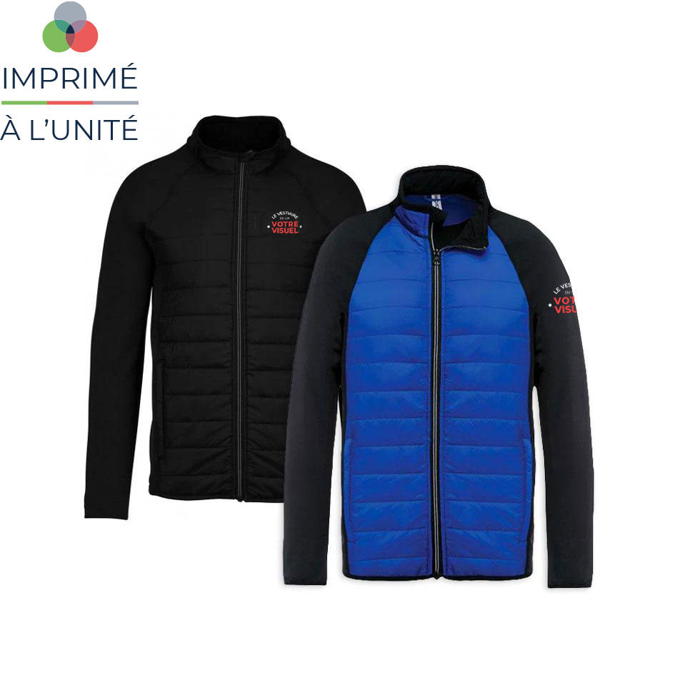 Veste doudoune de sport personnalisé, imprimé en flocage ou broderie