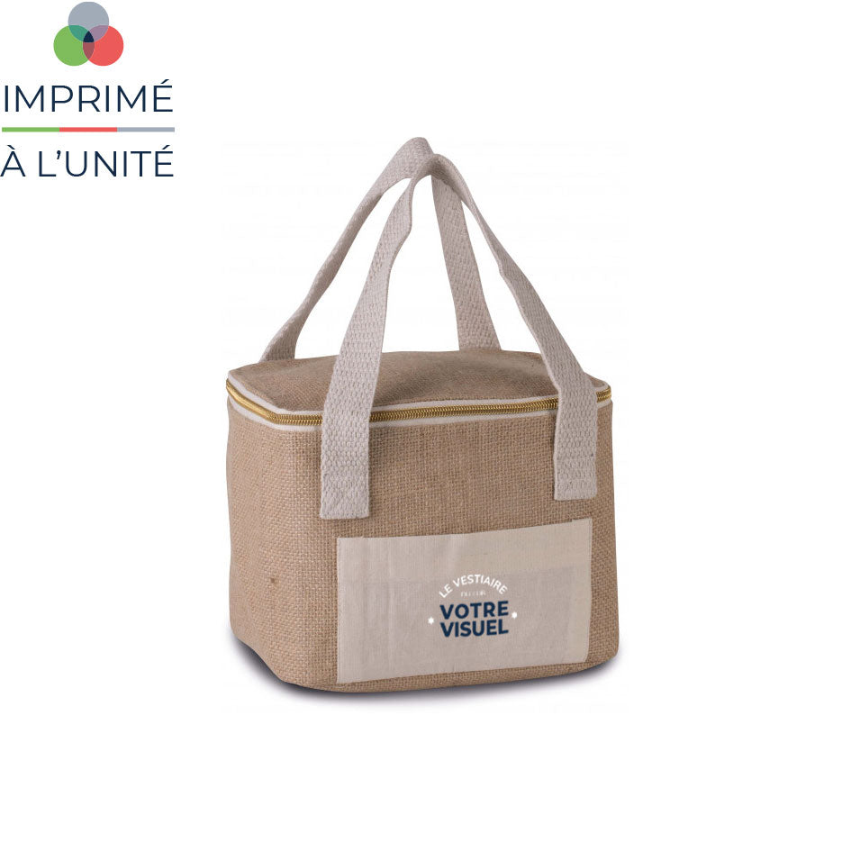 Sac isotherme en jute personnalisé