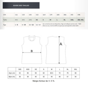 Guide des tailles t-shirt français