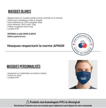 Charger l&#39;image dans la galerie, Masque Français en tissu AFNOR grande série