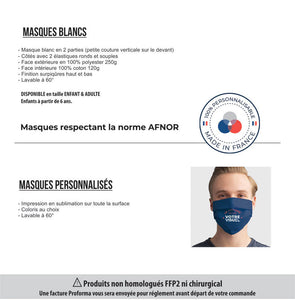 Masque Français en tissu AFNOR grande série